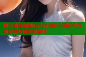 糖豆成年版糖心vlog精彩分享轻松互动尽享专属内容体验