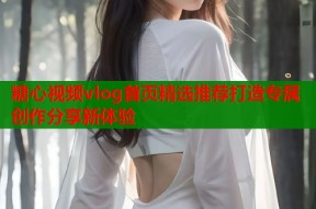 糖心视频vlog首页精选推荐打造专属创作分享新体验