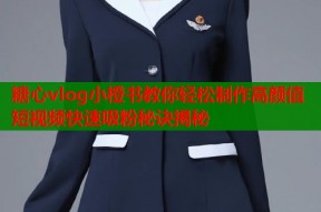 糖心vlog小橙书教你轻松制作高颜值短视频快速吸粉秘诀揭秘